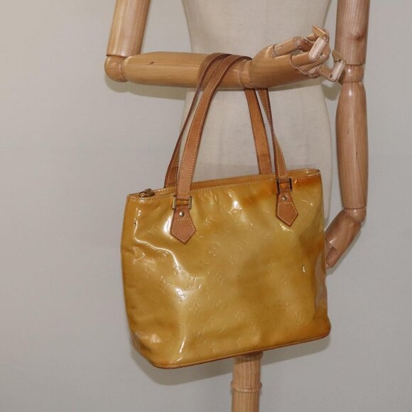LOUIS VUITTON Monogram Vernis Houston Hand Bag Beige M91004 LV Auth hk2355 - Picture 12 of 15